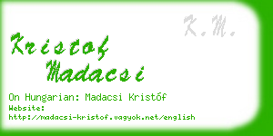 kristof madacsi business card