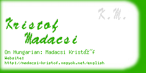 kristof madacsi business card